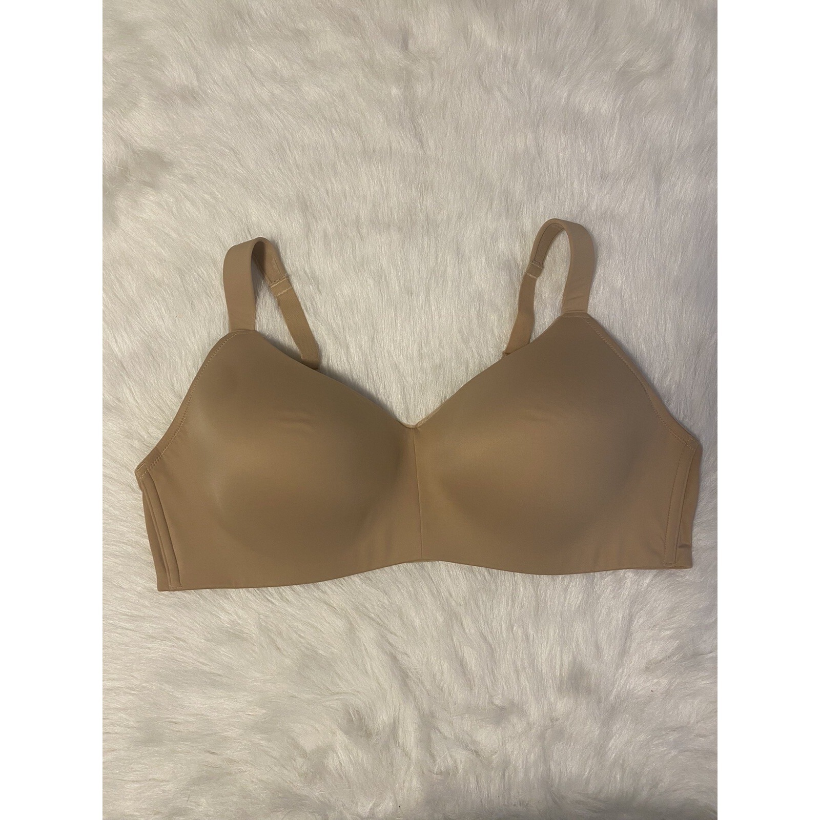 Auden Bra Womens Size 46c Tan Lightly Lined Wirefree Wireless Back Closure